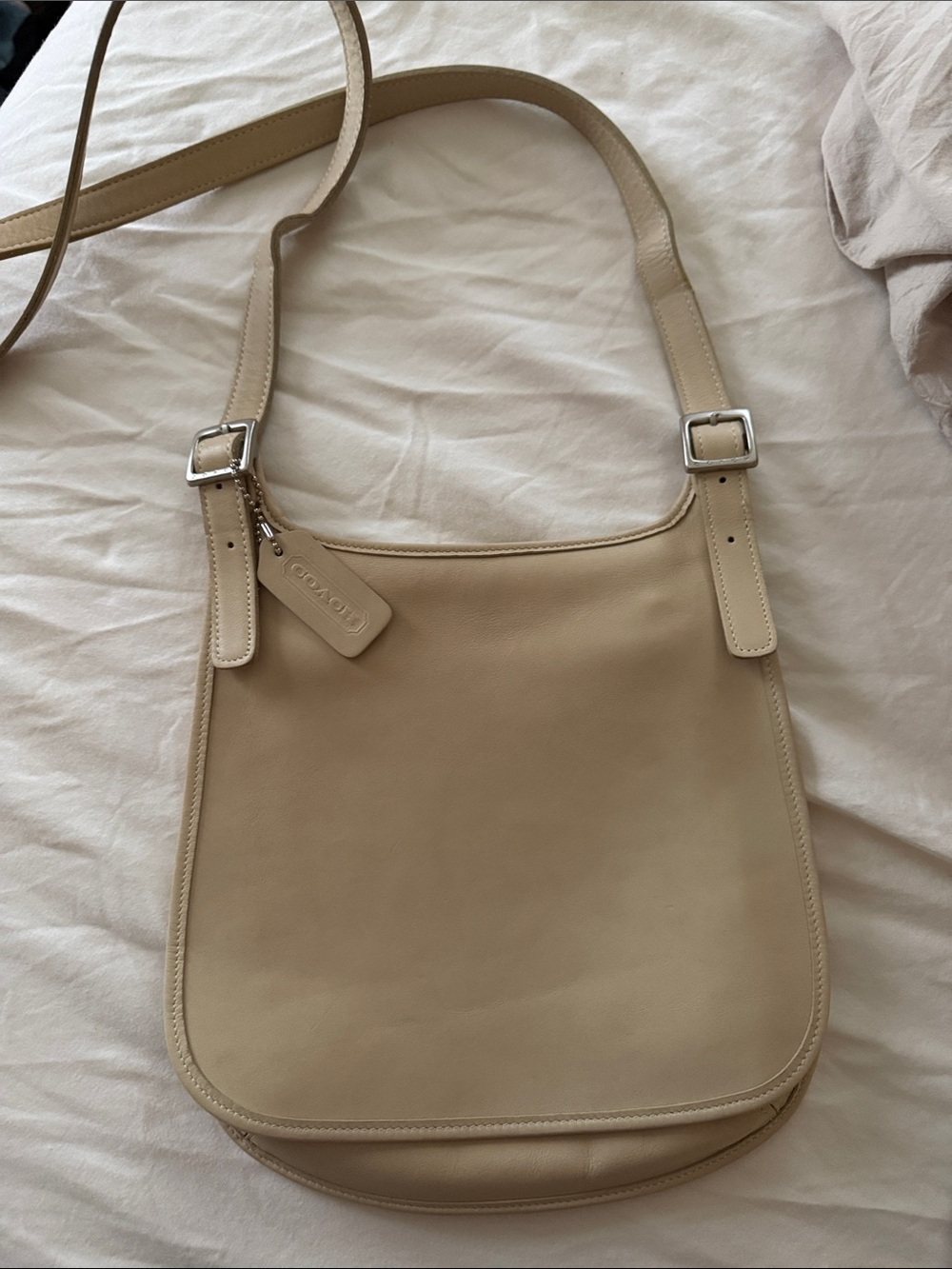 Coach Leather Shoulder Bag in Light Beige